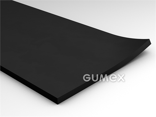 Gummi E9566, 1mm, 0-lagig, Breite 1400mm, 70°ShA, EPDM, -40°C/+100°C, schwarz, 